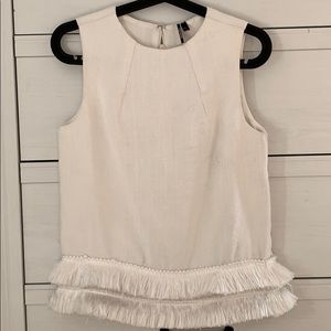 Topshop Raffia Fringe Top
